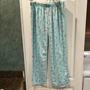 Mint Green Pajama Pants with Candy Cane Print